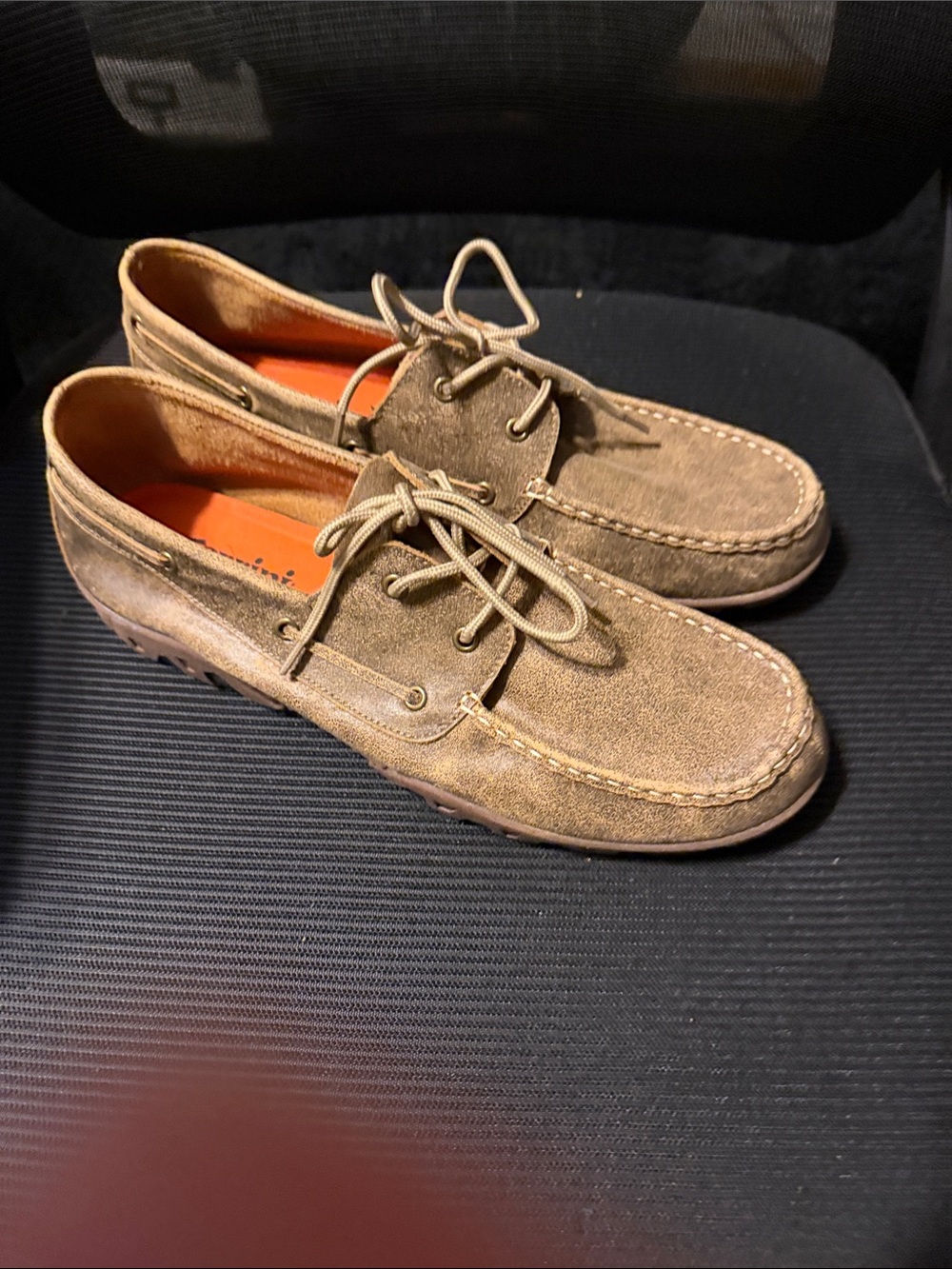 Ferrini Men's Suede Boat Shoes in Tan